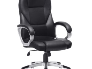 SONGMICS Executive Office Chair with High Back, Durable and Stable, Height Adjustable, Ergonomic, Black, OBG22BUK, 73 x 70 x (112-122) cm, 777OBG22BUK